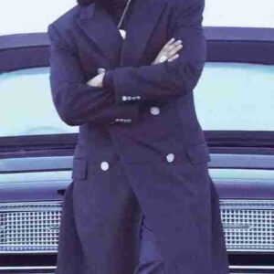 The Weeknd Navy Blue Long Coat