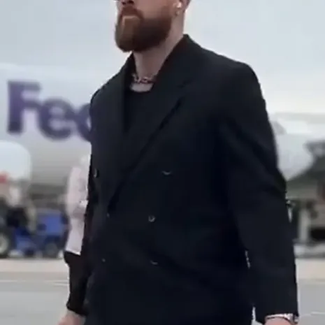 Travis Kelce AFC Championship Black Suit2 Travis Kelce AFC Championship Black Suit2