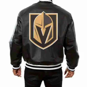 Vegas Golden Knights Black Leather Jacket