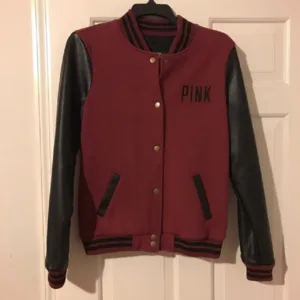 Victoria?s Secret Pink Burgundy Bomber Jacket
