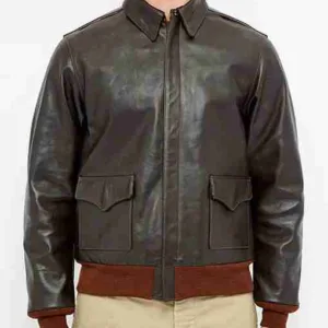 Vintage Style Military Brown Flight Black Jacket