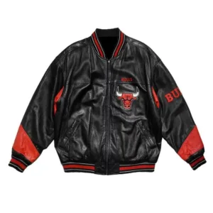 Vtg Chicago Bulls NBA Team Leather Jacket