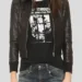WOMENS BLACK LEATHER BOMBER JACKET