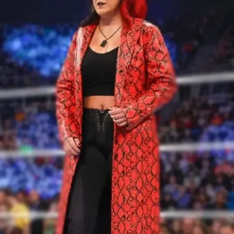 WWE Smackdown Bayley Red Leather Coat