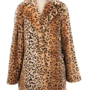 Womens Faux Fur Leopard Coat