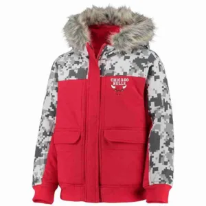 Youth Red Chicago Bulls Playmaker Camo Hoodie Jacket