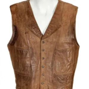 John Wayne Brown Leather Vest