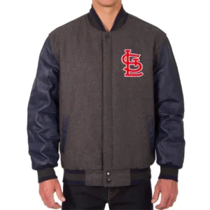 Louis Cardinals Navy and Charcoal Varsity Jacket
