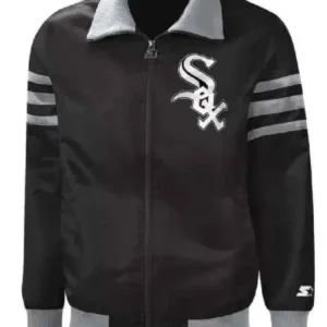 Chicago White Sox Black Black Letterman Varsity Jacket