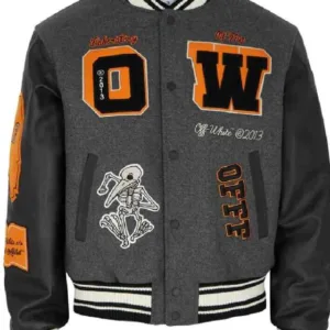 Men?s Off White Varsity Jacket