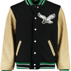 Men?s Eagles Varsity Wool/Leather Varsity Jacket