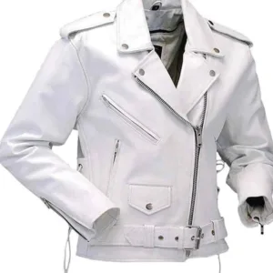 Mens Protective White Biker Jacket