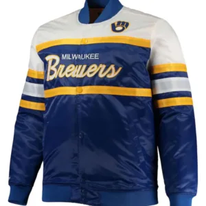 Milwaukee Brewers Coaches Royal Blue and White Jacket