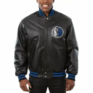NBA Dallas Mavericks Jeff Hamilton Black Leather Jacket