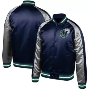 NBA Dallas Mavericks Navy Blue And Gray Jacket