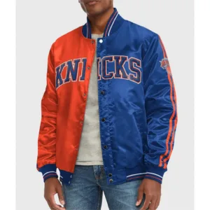 NY Knicks Varsity Full-Snap Satin Jacket