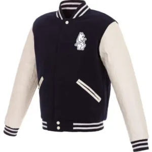 Chicago Cubs Varsity Navy Blue and White Jacket
