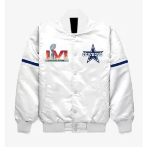 NFL Dallas Cowboys Super Bowl White Satin Jacket