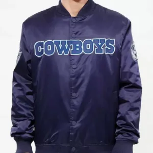 NFL Team Blue Dallas Cowboys Satin Jacket