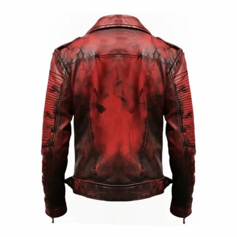 red 2 Men's Bloody Red Halloween Leather Jacket