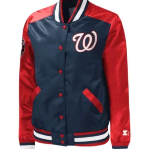 Washington Nationals The Legend Navy Blue and Red Jacket